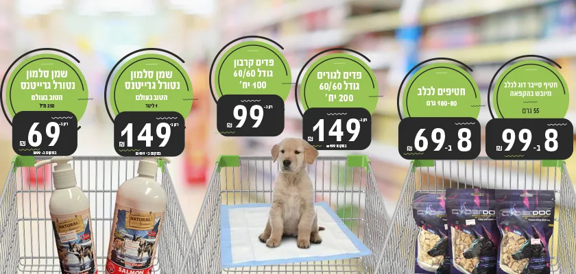 מבצעי אוקטובר לכלבים 2025 | מזון וציוד לבעלי חיים | זו סטור ZooStore מובייל