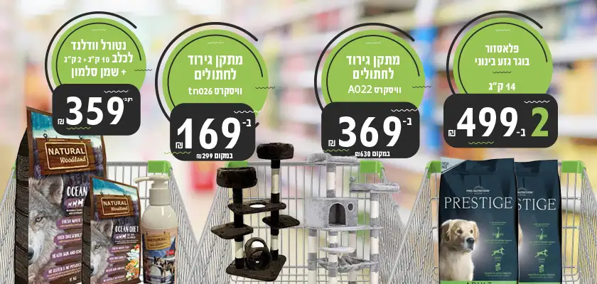 מבצעי דצמבר לחתולים 2025 | מזון וציוד לבעלי חיים | זו סטור ZooStore 2מובייל